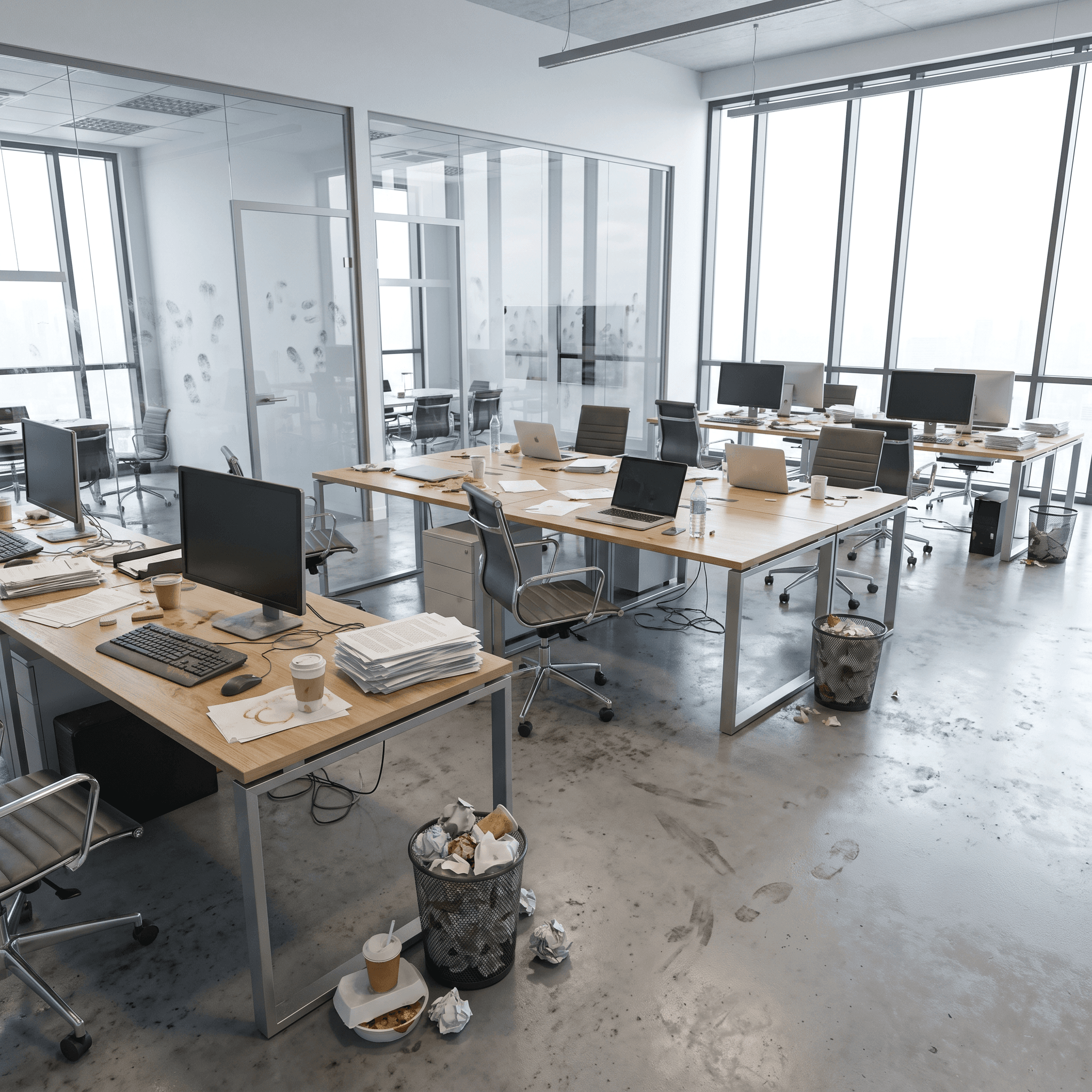 Офис 120 м² после мероприятия — до